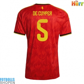 Billiga Belgien Maxim De Cuyper #5 Hemmatröja VM 2026 Kortärmad